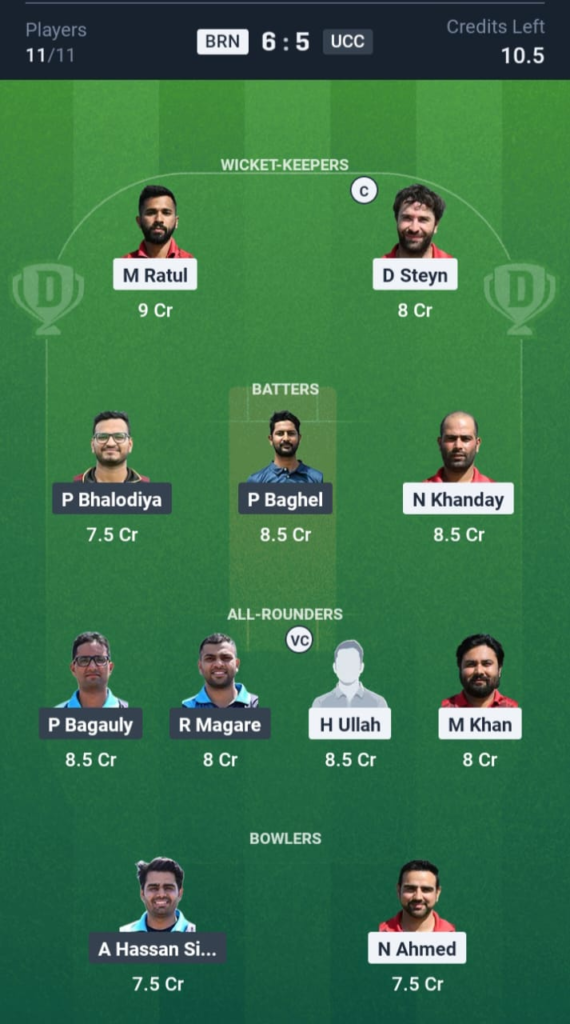 BRN vs UCC Dream11