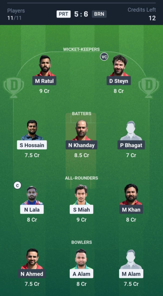 PRT vs BRN Dream11