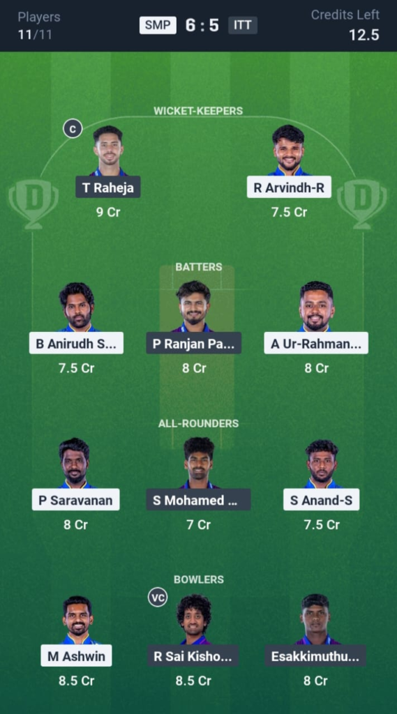 SMP vs ITT Dream11