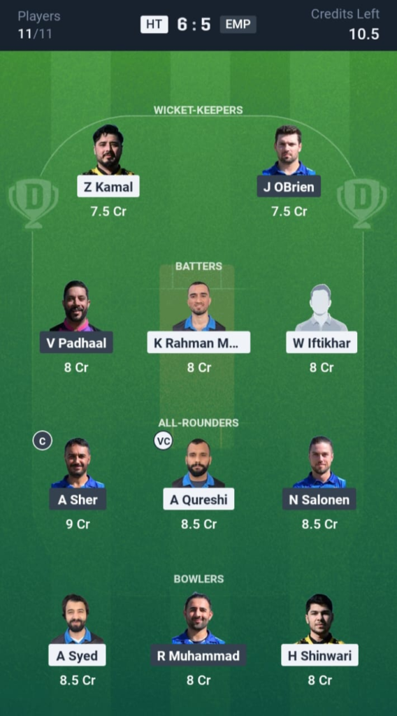 HT vs EMP Dream11