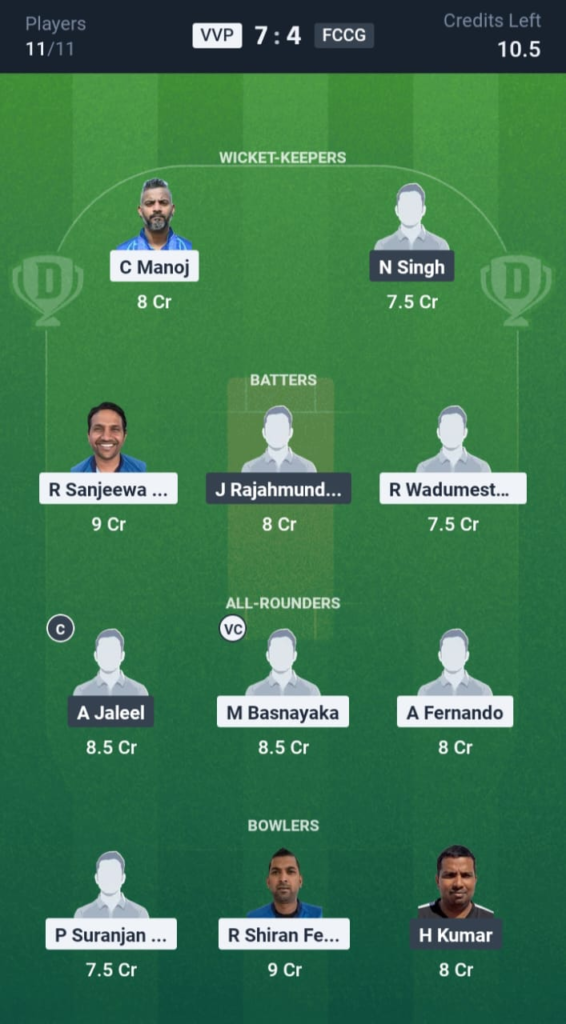 VPP vs FCCG Dream11