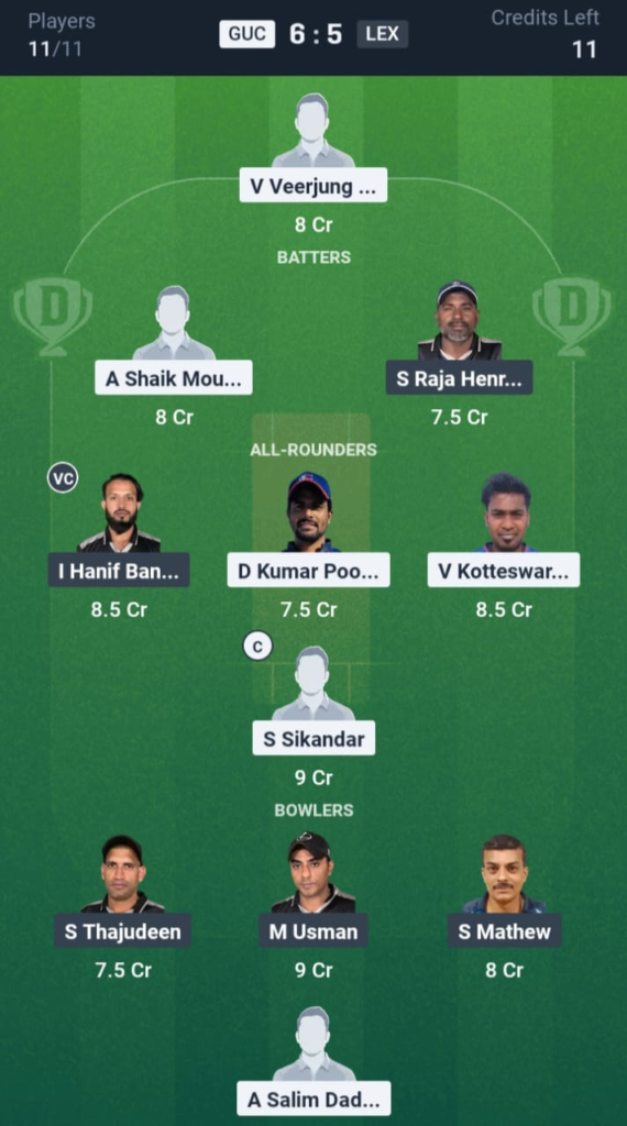 GUC vs LEX Dream11