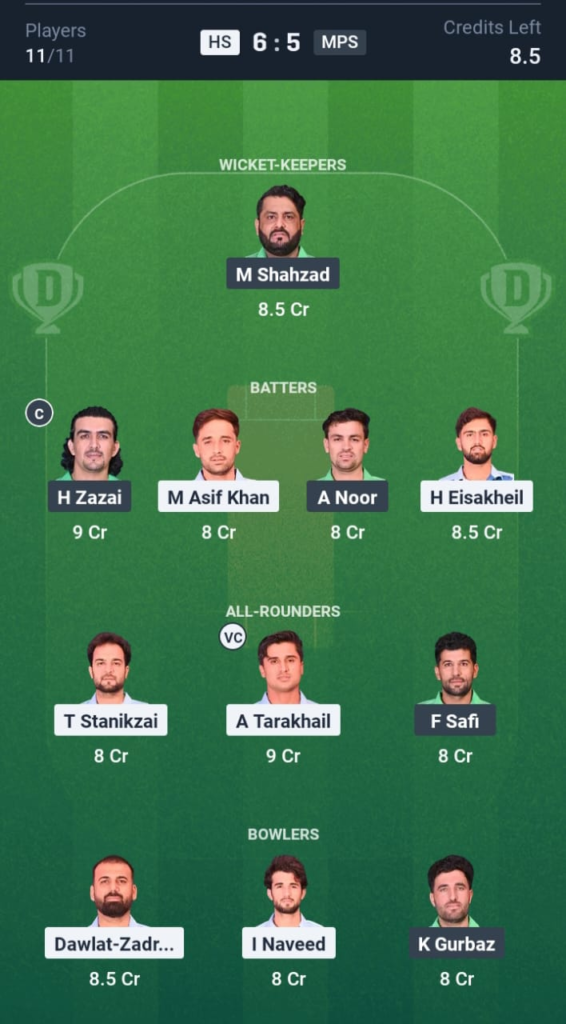 HS vs MPS Dream11