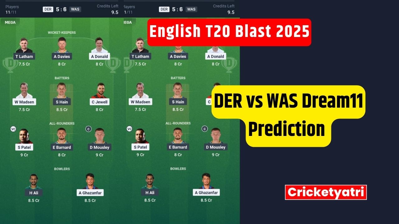 DER vs WAS Dream11
