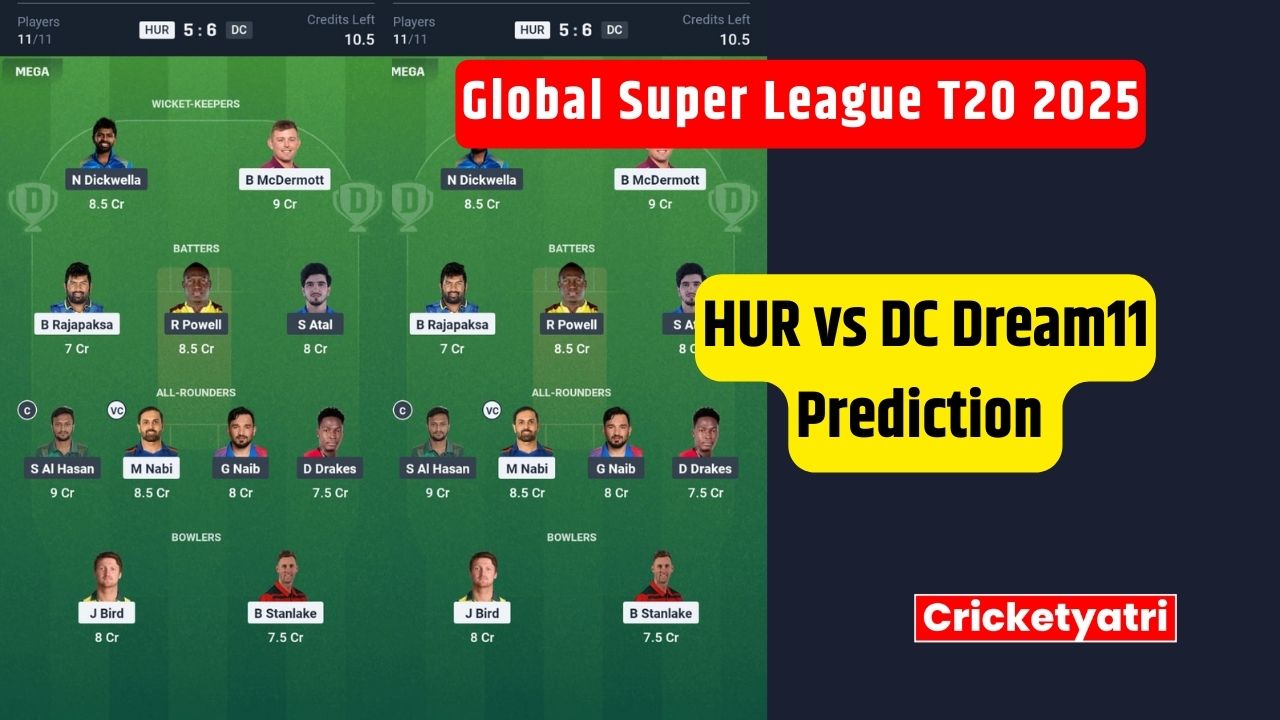 HUR vs DC Dream11