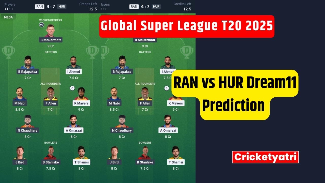 RAN vs HUR Dream11