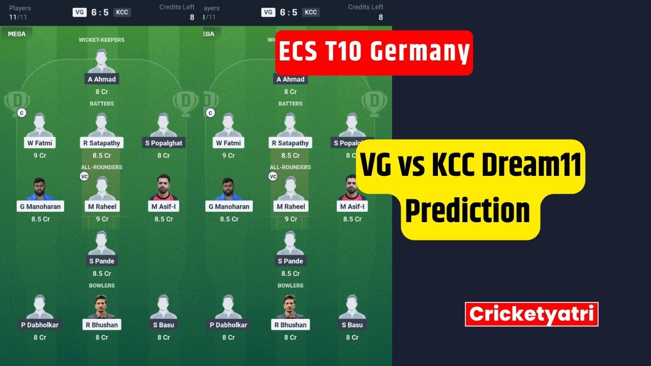 VG vs KCC Dream11