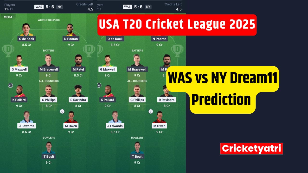 WAS vs NY Dream11