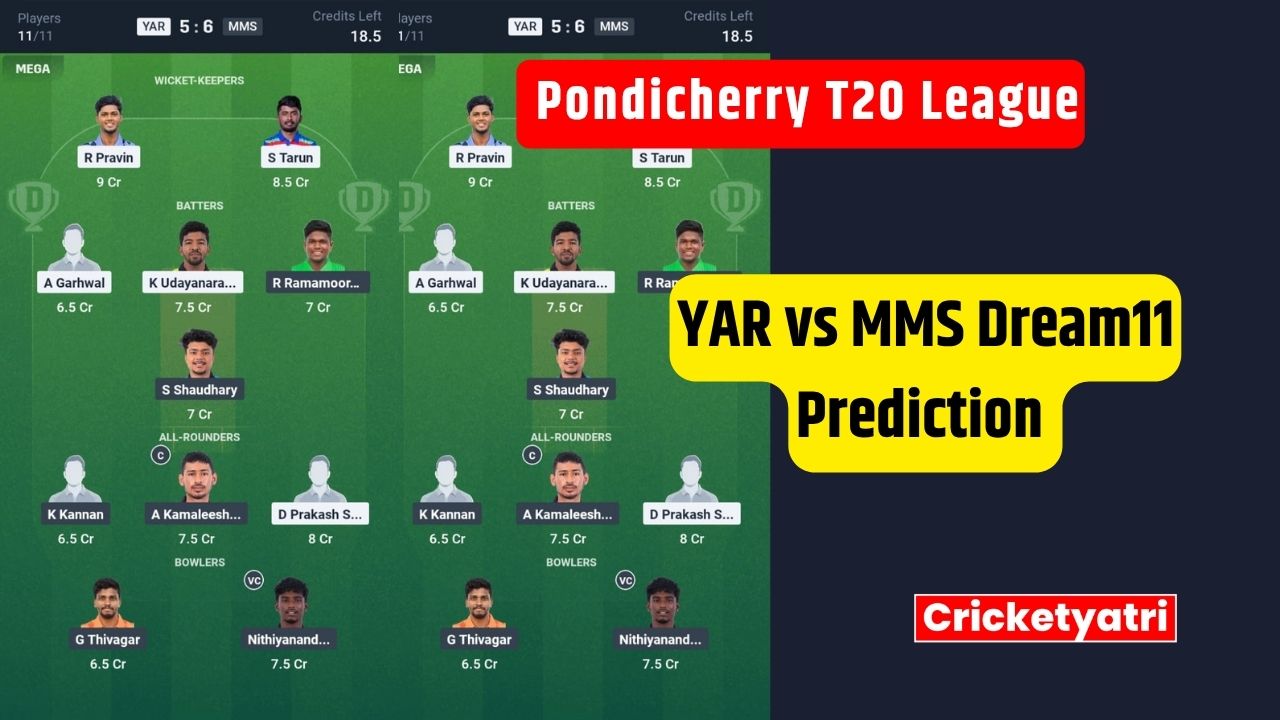 YAR vs MMS Dream11
