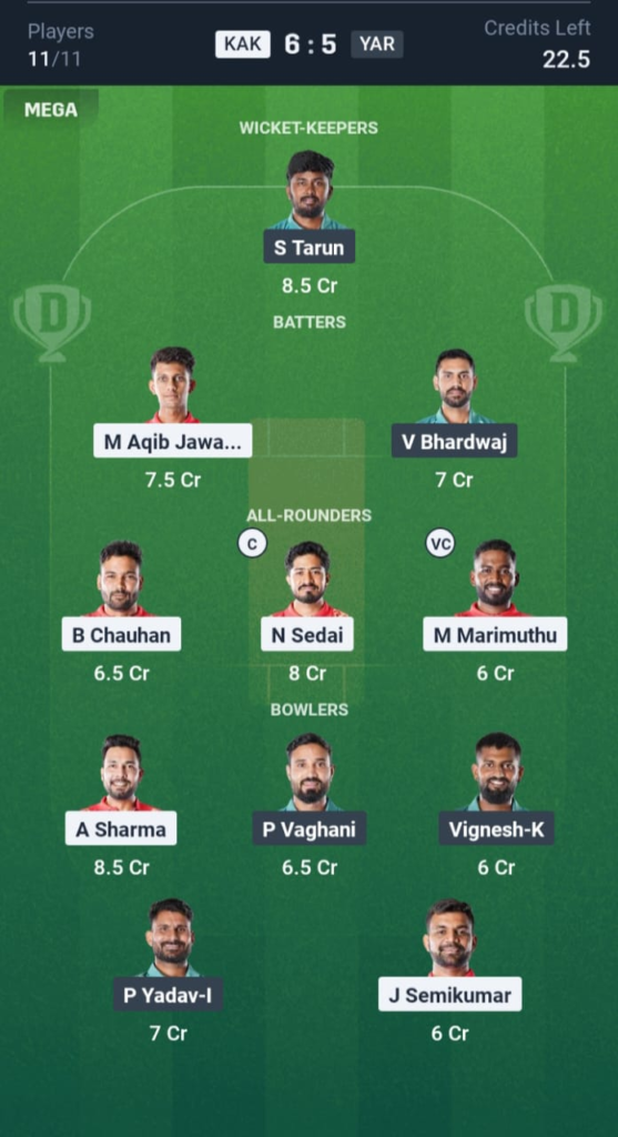 KAK vs YAR Dream11
