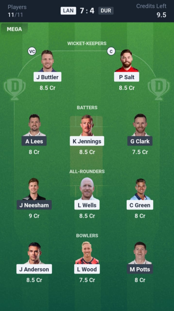 LAN vs DUR Dream11