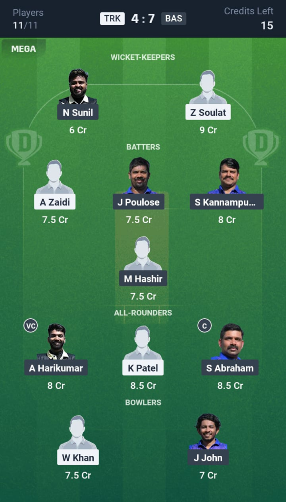 TRK vs BAS Dream11
