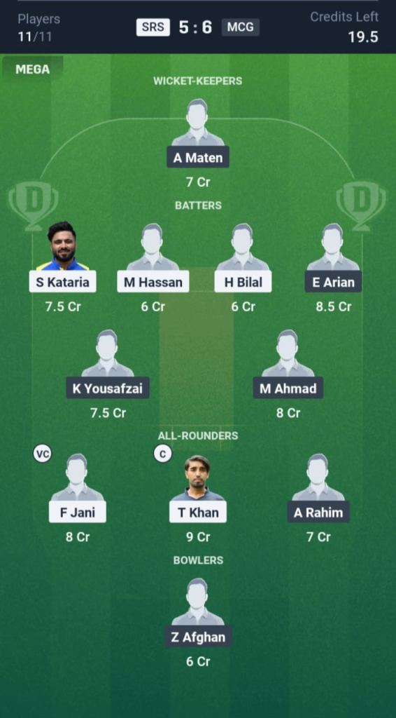 SRS vs MCG Dream11