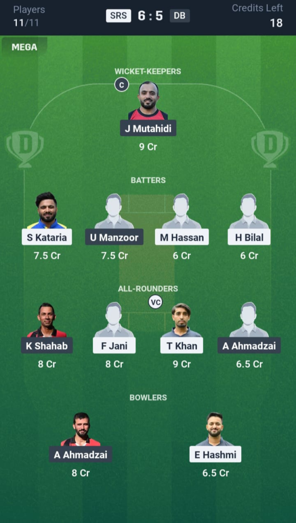 SRS vs DB Dream11