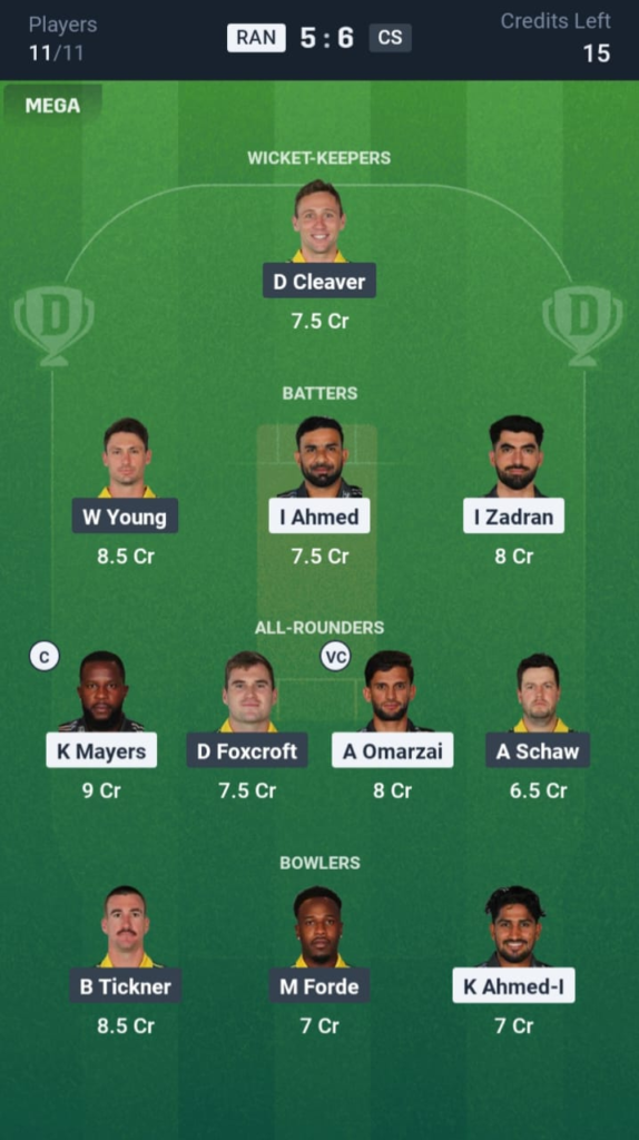 RAN vs CS Dream11
