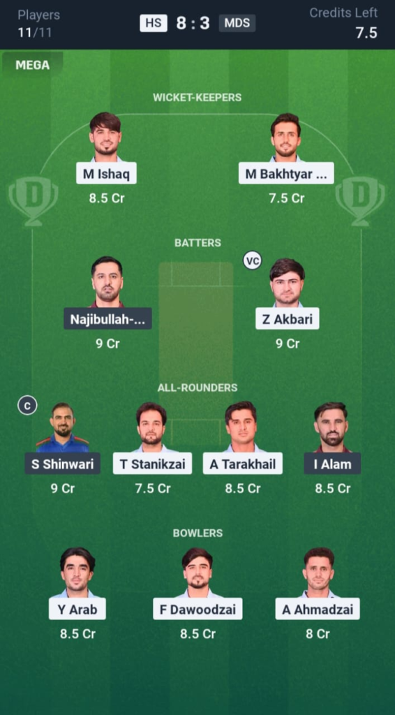 HS vs MDS Dream11