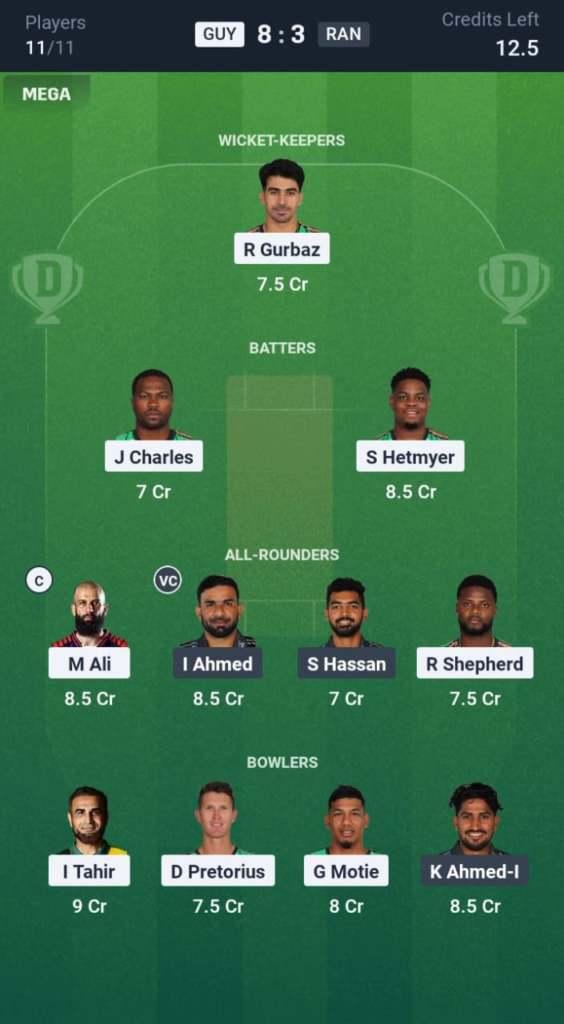 GUY vs RAN Dream11