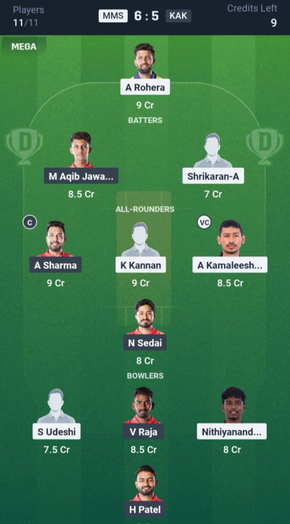 MMS vs KAK Dream11