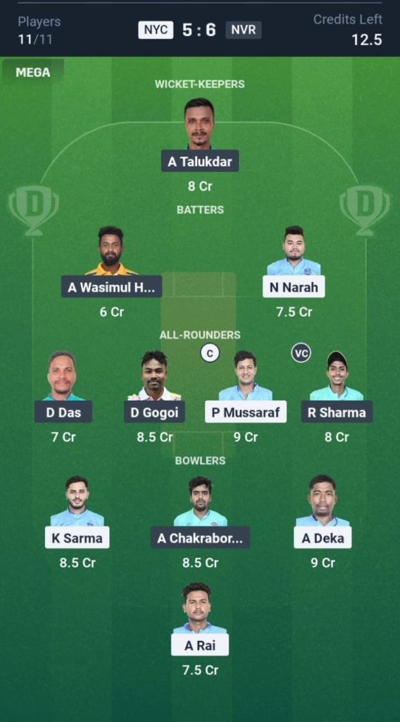 NYC vs NVR Dream11