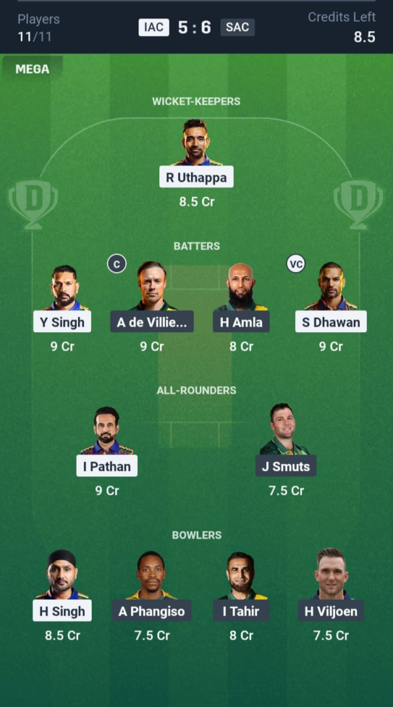 IAC vs SAC Dream11