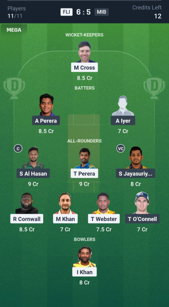 FLI vs MIB Dream11