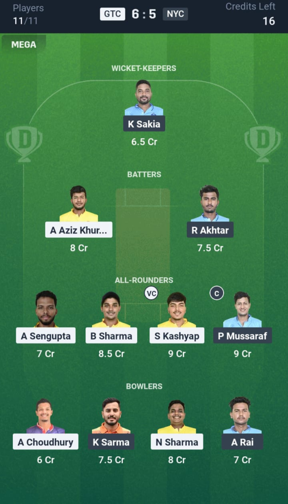 GTC vs NYC Dream11