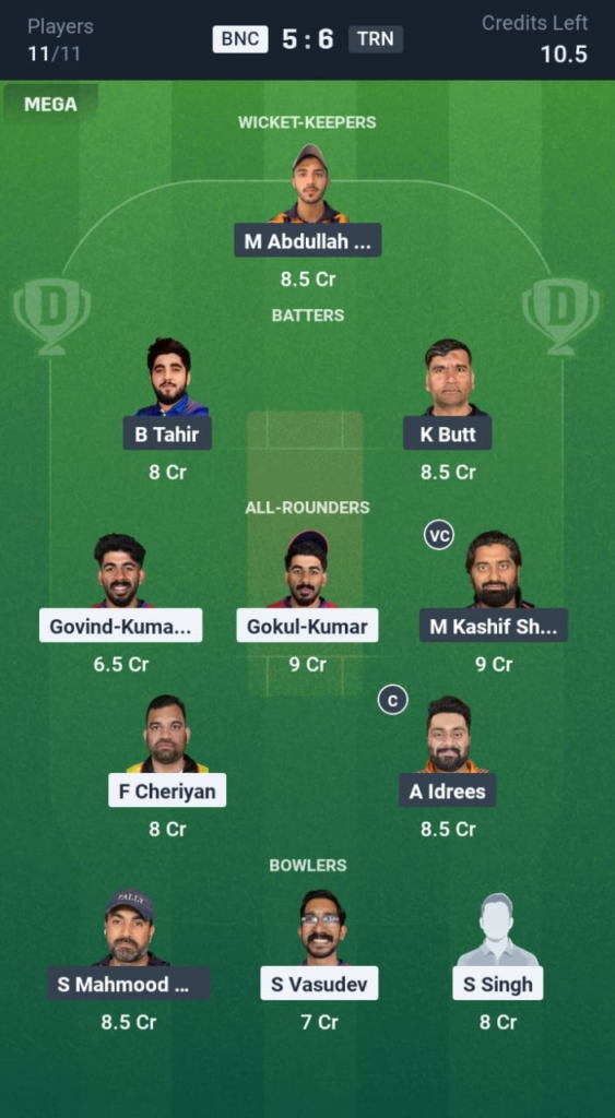 BNC vs TRN Dream11