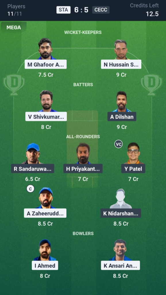 STA vs CECC Dream11