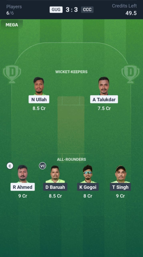 GUG vs CCC Dream11