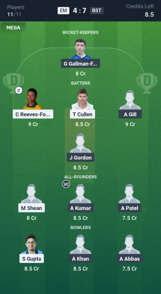 EM vs BST Dream11