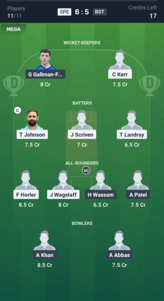 SPE vs BST Dream11