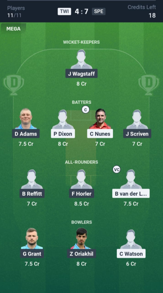 TEI vs SPE Dream11