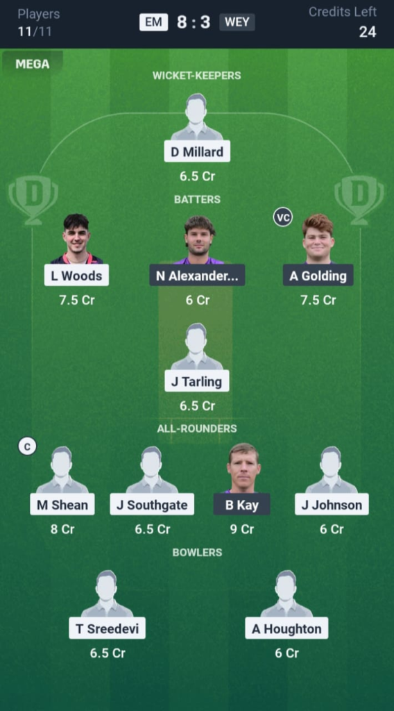EM vs WEY Dream11