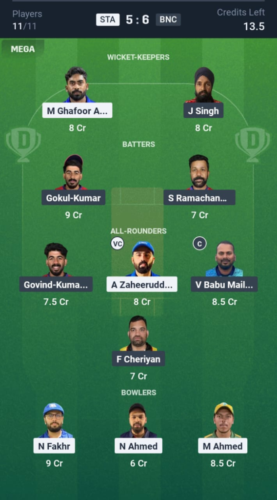 STA vs BAN Dream11