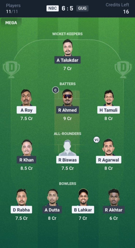 NBC vs GUG Dream11