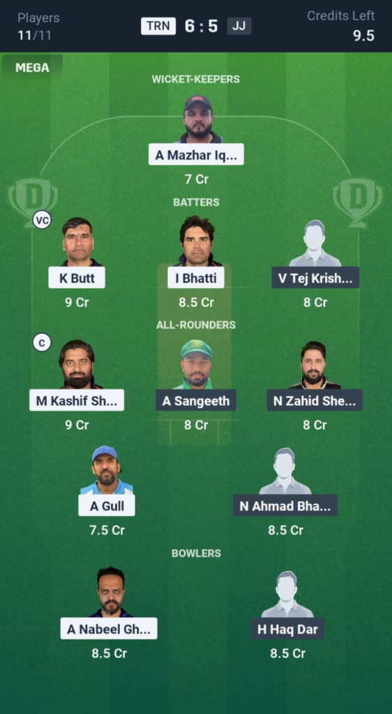 TRN vs JJ Dream11