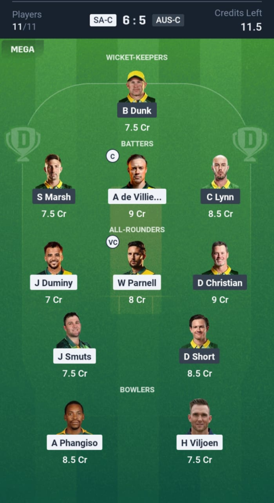 SAC vs AUSC Dream11