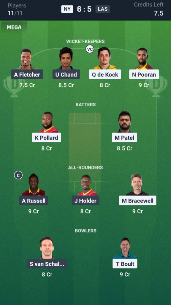 NY vs LAS Dream11