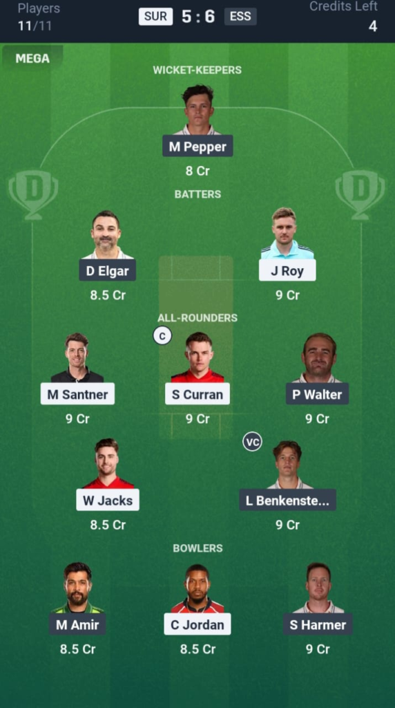 SUR vs ESS Dream11