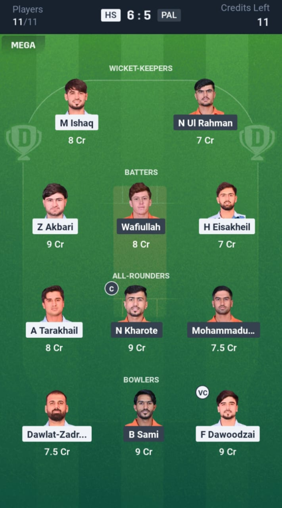 HS vs PAL Dream11