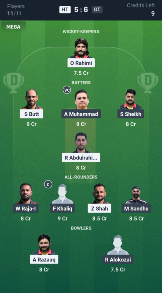 HT vs OT Dream11