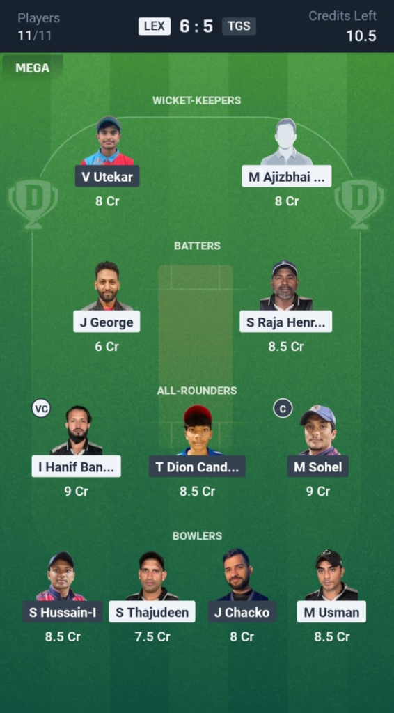 LEX vs TGS Dream11