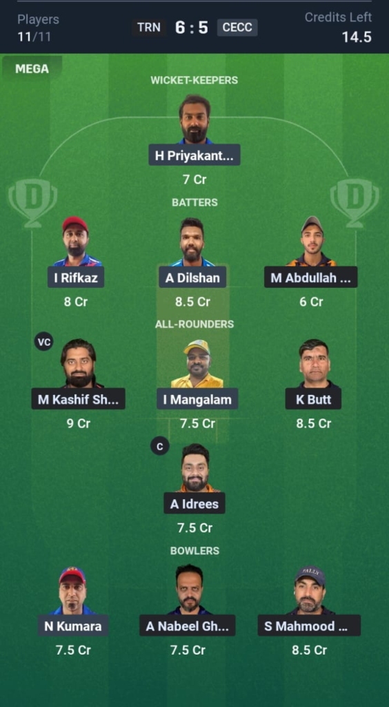 TRN vs CECC Dream11