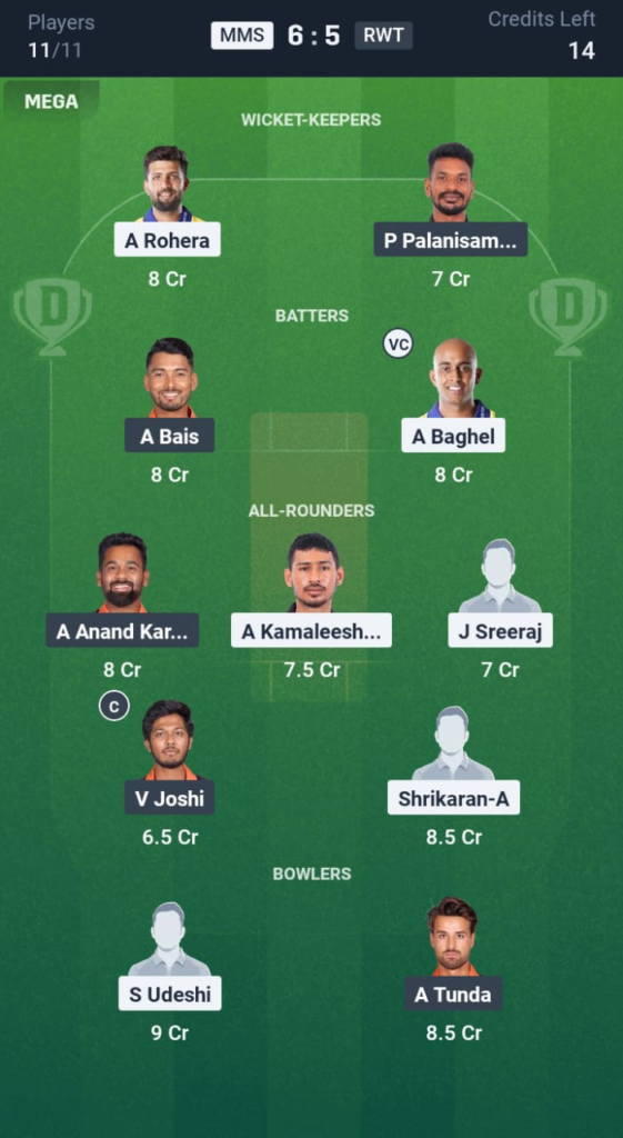 MMS vs RWT Dream11