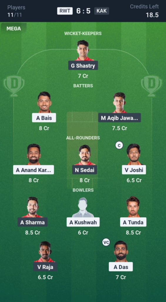 RWT vs KAK Dream11