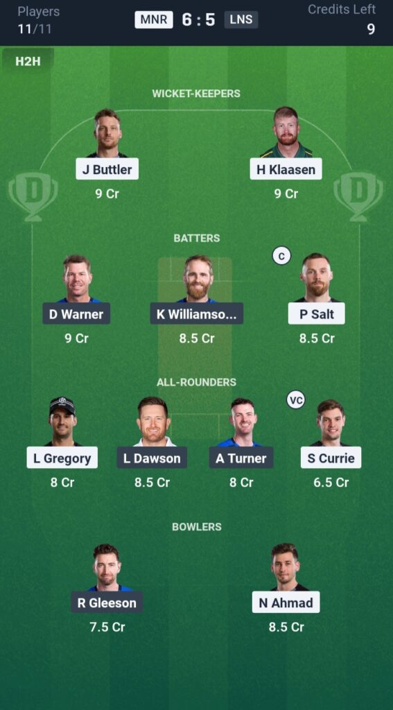 MNR vs LNS Dream11