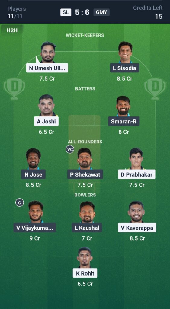 SL vs GMY Dream11