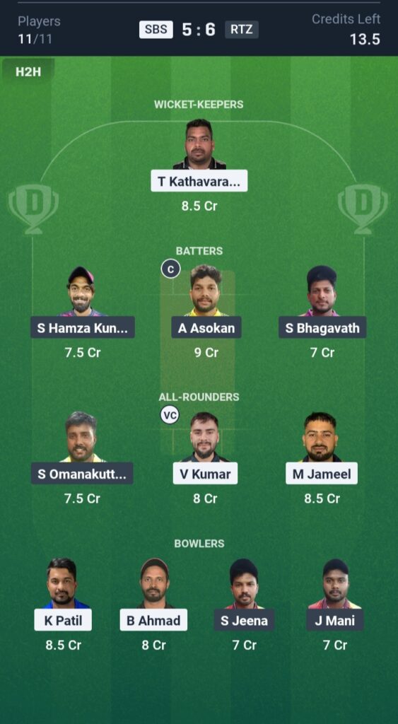 KZK vs PC Dream11