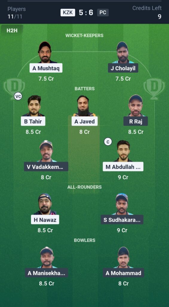 SBS vs RTZ Dream11