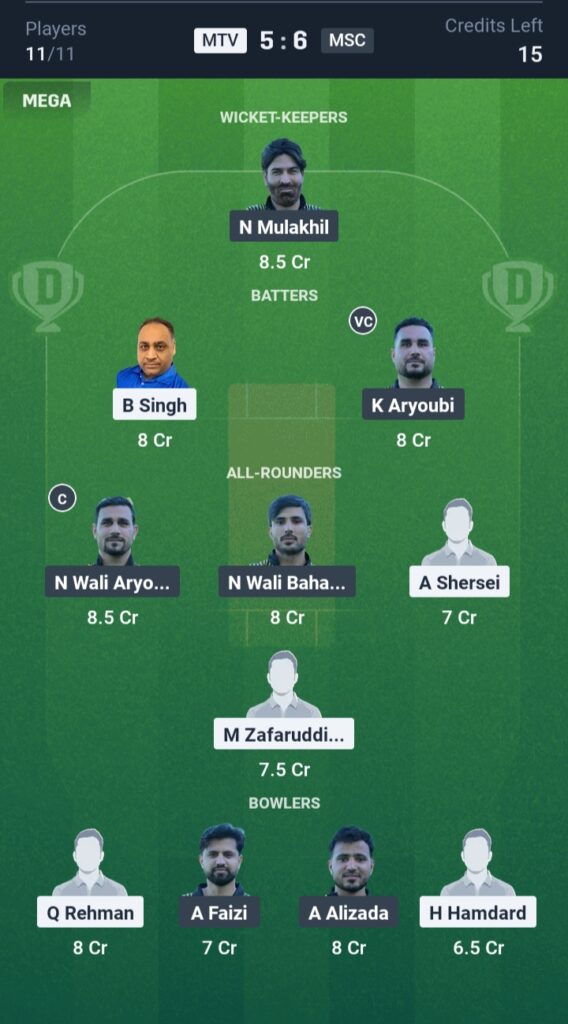 MTV vs MSC Dream11